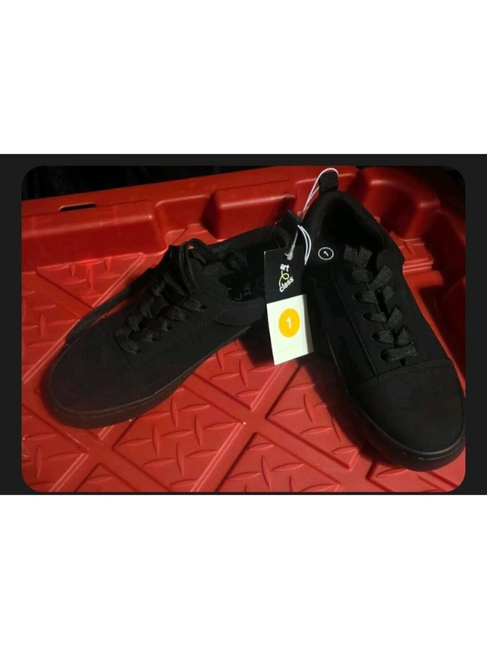 Art Class Garrett Black Lace-Up Sneakers Size 1 Kids Casual Shoes